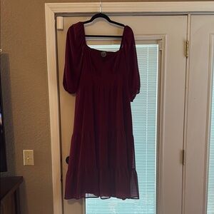 Elegant Burgundy Dress
